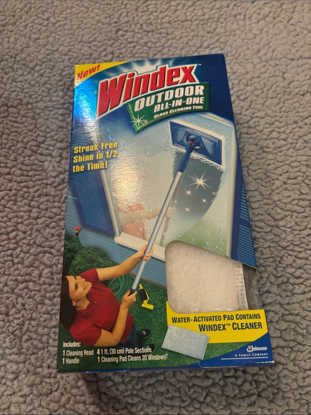 NWT Windex Outdoor All-In-One Window Cleaning Tool - Blue